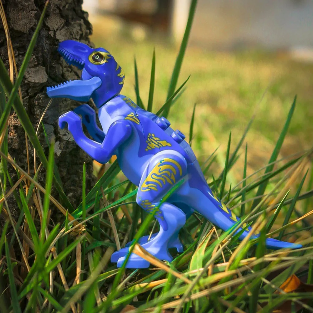 

16 pcs Dinosaur Legoings Building Blocks Figures Movable Jaws Including T Rex Triceratops Velociraptor toys for children gift