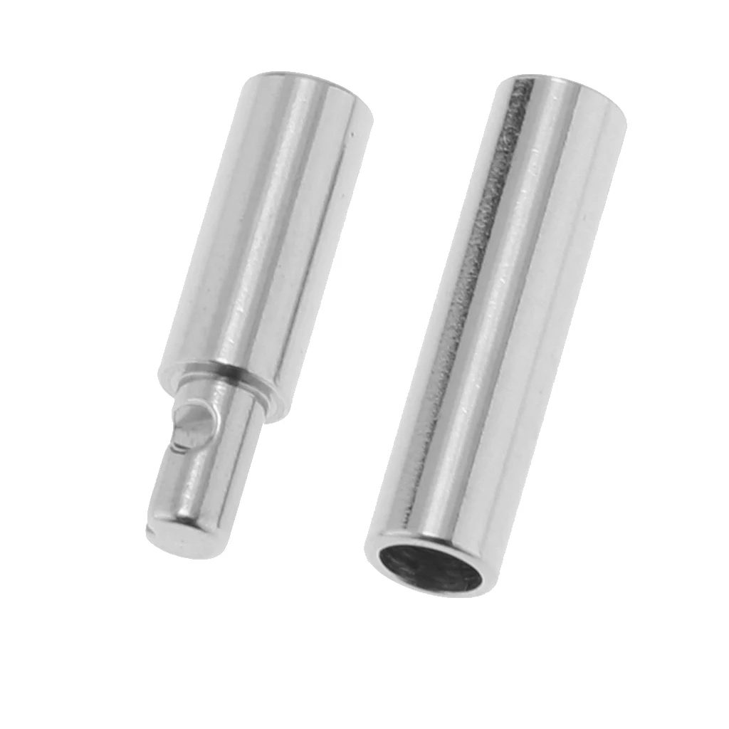 Stainless Steel Bayonet Bracelet End Push Clasps Cord Ends for Leather Cord Buckle DIY Jewelry Craft Connectors