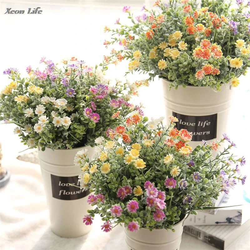 

New Arrival Wedding Decoration Artificial Flowers Artificial Fake Flowers Wild Chrysanthemum Floral Wedding Bouquet Home Decor