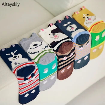 

Socks Women Cartoon Dogs Ears Girls Breathable Summer Kawaii Sock Funny Various Colors Female Cute Womens Japanese Style Trendy