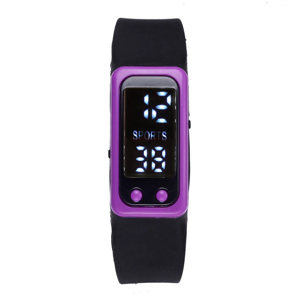 Женские часы с шагомером браслет счетчик калорий цифровой ЖК-дисплей расстояние ходьбы Reloj Inteligente Mujer женские часы - Цвет: Purple
