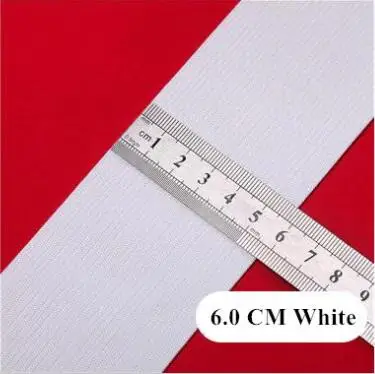 5Meters 1-6CM Black/White High Elastic Band Nylon Webbing Spandex Ribbon Garment Trousers Hair Tie Dress Lace Sewing Accessories - Цвет: White 6 cm