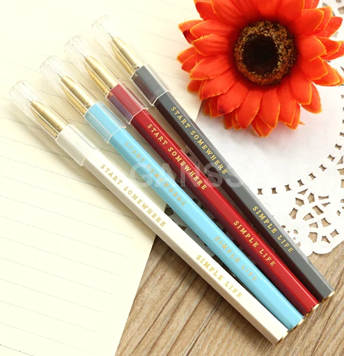 

1PC Gel pen simple style 0.35mm Vintage writing pens Office material stylo School stationery supplies (ss-1251)