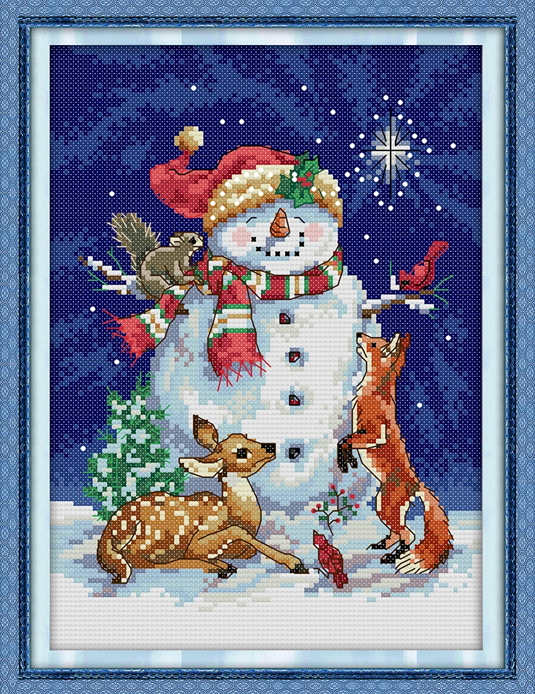 Набор для вышивки крестом Midnight snowman 14ct 11ct вышивка на холсте ручная работа