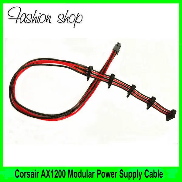 Высокое качество 6Pin PCIE до 5 SATA Блок питания рукава модульный кабель 18AWG провод для