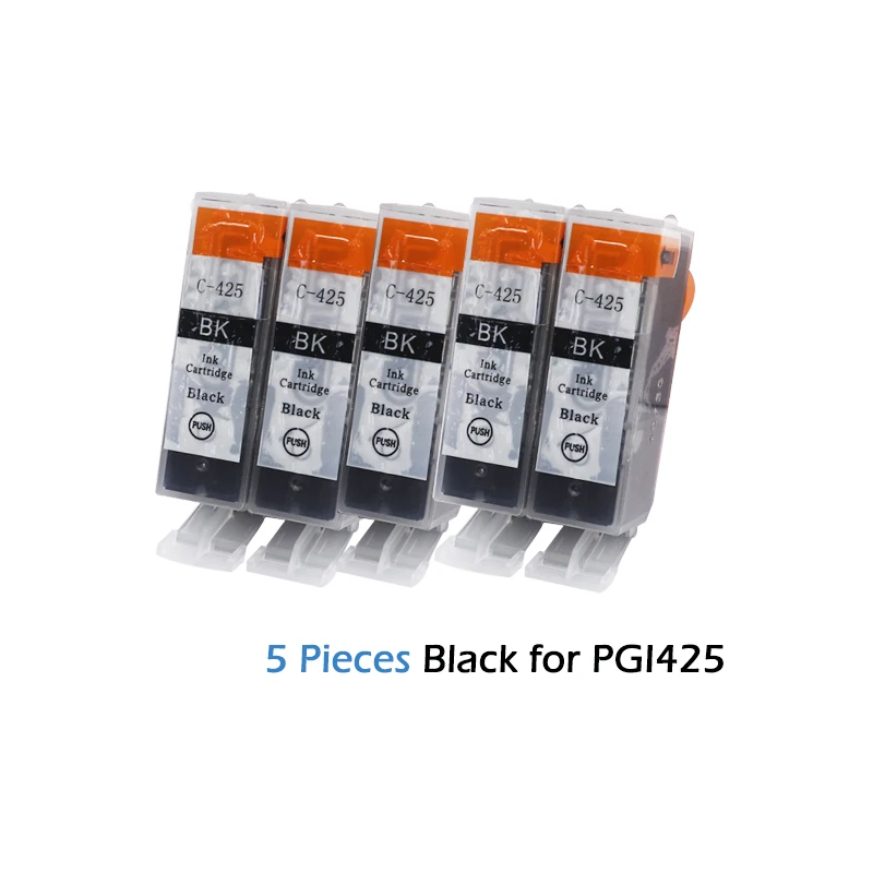 5 шт. совместимый чернильный картридж для принтера Canon PGI 425 черный PIXMA IP4840 IP4940 MG5240