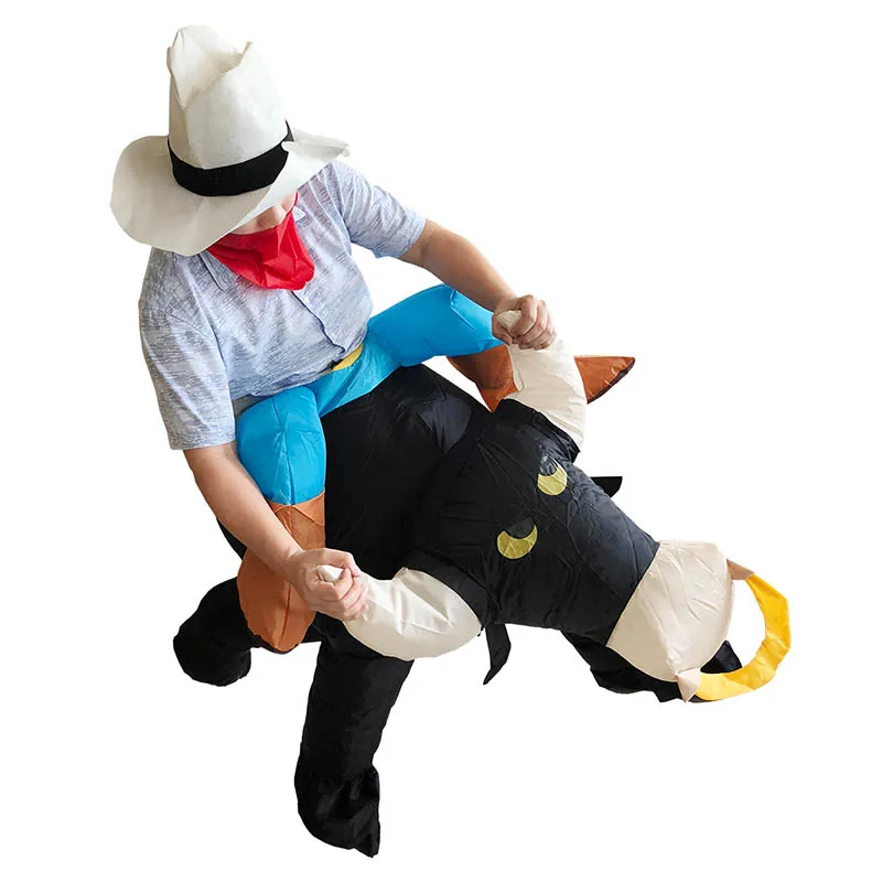 Детский костюм на Хэллоуин; Для мужчин надувной костюм карнавальный костюм вечерние костюм коровы надувной бык костюм для Хэллоуина, способный преодолевать Броды для взрослых