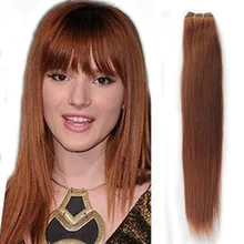 Tissage Des Cheveux Humains Brazilian Hair Weave Extensions 100G Bundle Straight Virgin Human Hair Weft Light Auburn Color #30