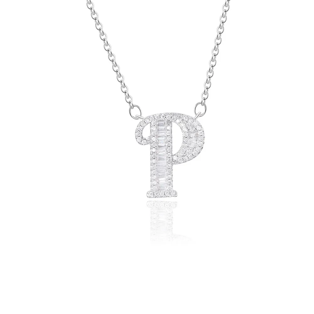 Платиновая Роскошная самодельная буква ожерелье с надписью чокер для женщин персонализированное женское изысканное украшение на шею ювелирные изделия - Окраска металла: NS010-P