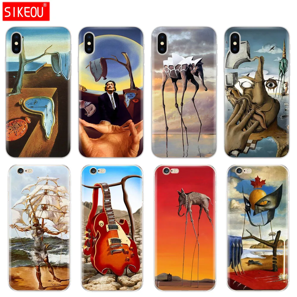 

Silicone Cover Phone Case For Iphone 6 X 8 7 6s 5 5s SE Plus 10 XR XS Max Case Salvador Dali rat