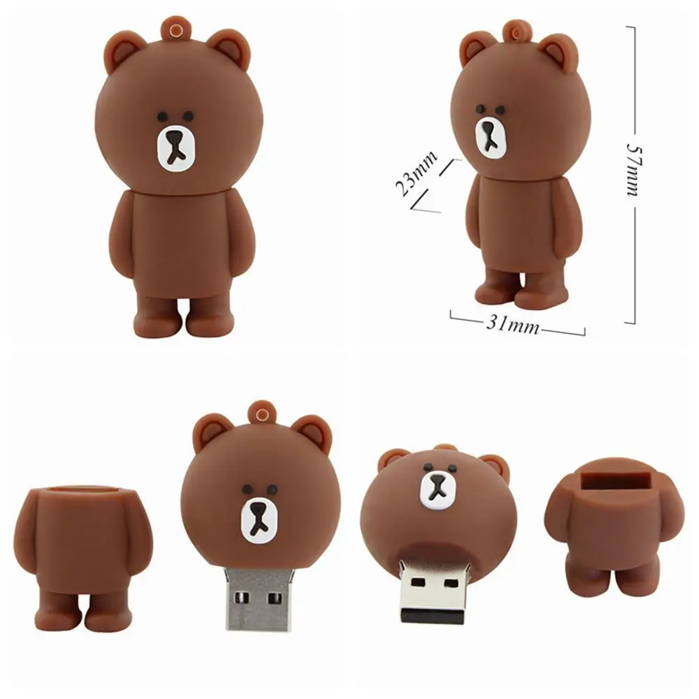Mini Brown Bear USB Flash Drive Pendrive