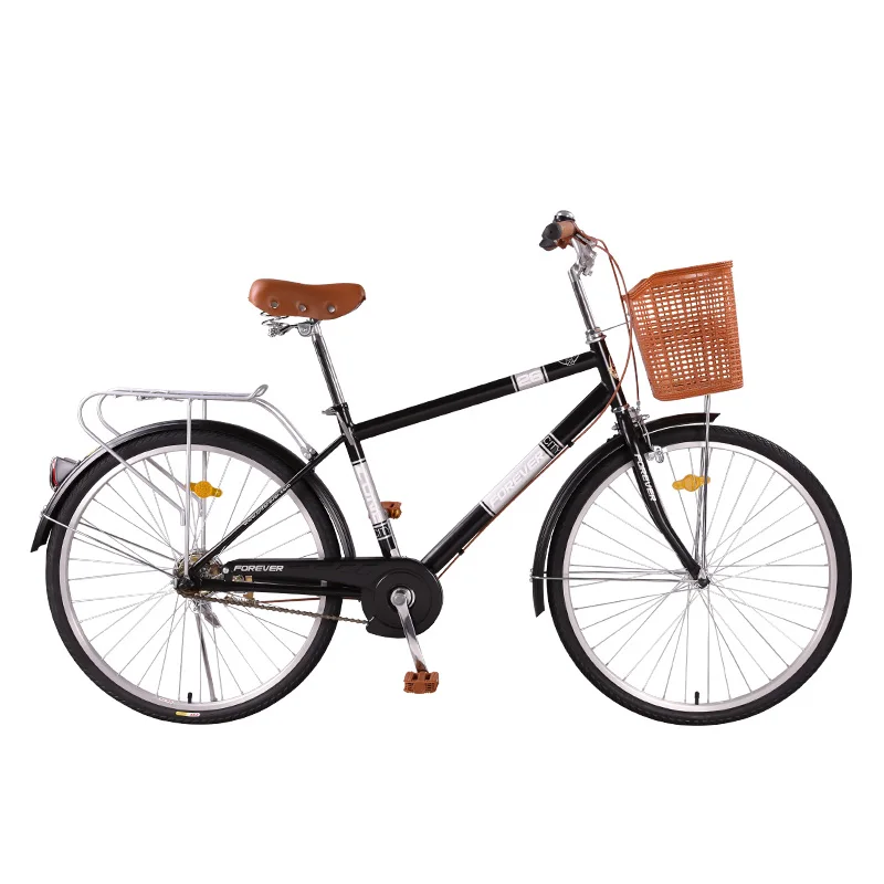 Black Bicycle Adult Men's Commuter 26 Inch Retro City Ride - Цвет: Black