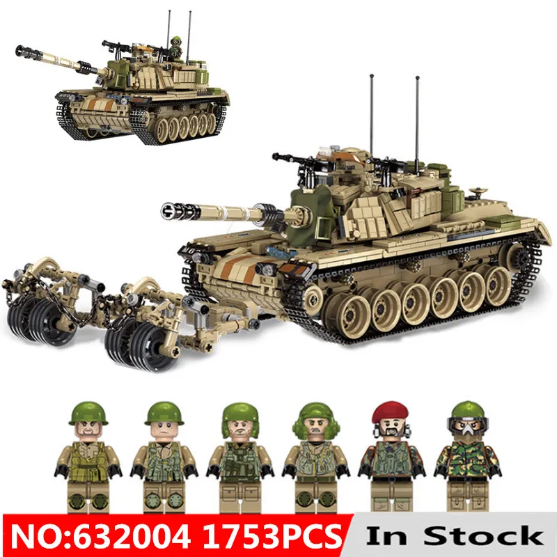 

Tank Series Large Panzer M60 Toy tanks Building Blocks Kits Tank Models Eductaional toys For Children kids Boy gifts