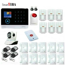 SmartYIBA RFID WIFI GSM Alarm System Home Burglar Security Protection Alarm Network Camera Surveillance Strobe Siren Alarm Kits