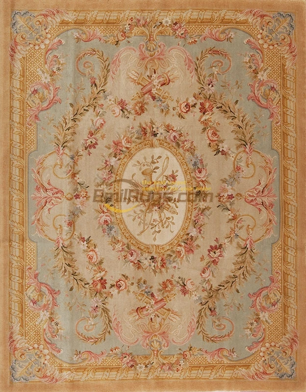 

Elegant French Savonnerie Area Rug Handwoven Wool Carpets For Carpets Living Room Round Luxury Rug Wool Knitting Carpets