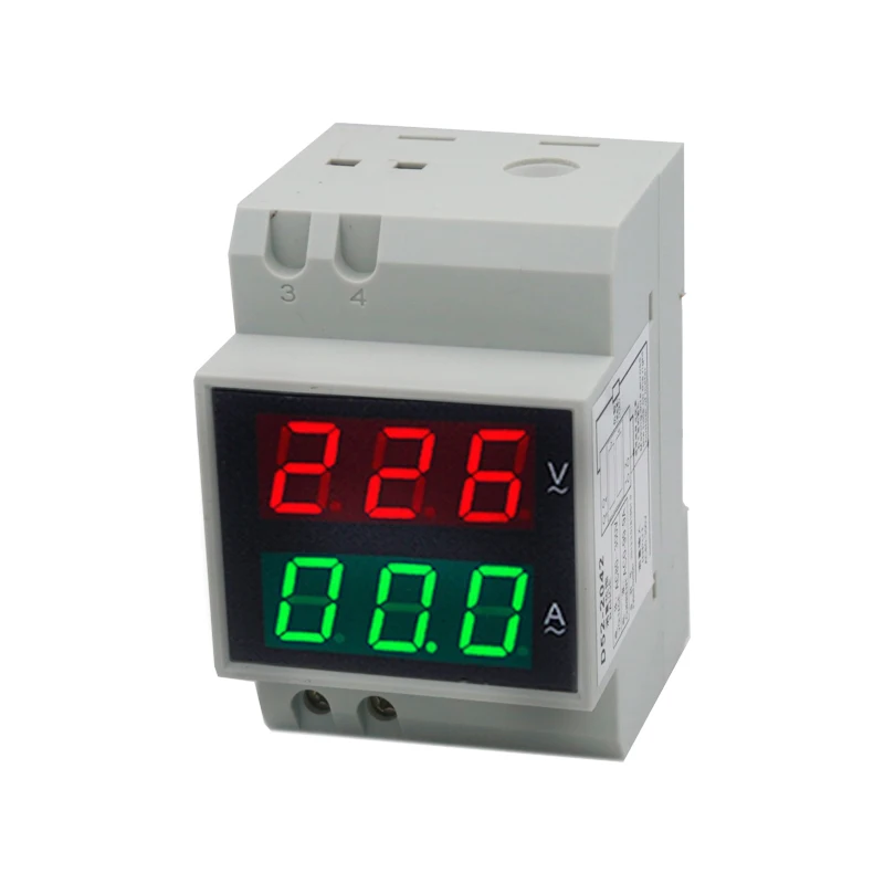 

D52-2042 Dual LED Din Rail 99.9A AC80-300V Ammeter Voltmeter Voltage Current Meter 40%off