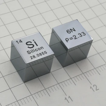 

10mm Si≥6N% Mirror Surface High-Purity 6N Monocrystalline Silicon Cube Periodic Table Elements Cube -No Chamfering Processing