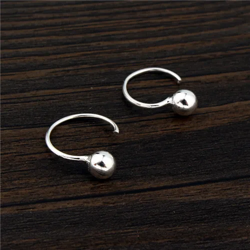 1 пара минималистичных круглых шариковых обнимающих сережек для женщин, мужчин, шикарных серебряных обнимающих сережек, крошечные шариковые серьги для обнимающих ушей, ювелирные кольца E378 - Окраска металла: silver color