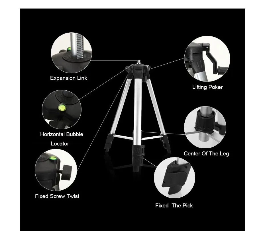 DEKO 120 см алюминиевый регулируемый Трипод лазерный уровень Трипод Nivel лазерный Трипод Профессиональный карбоновый Трипод для лазерного уровня