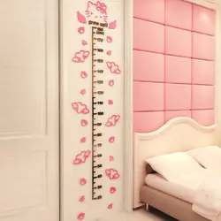 Новое поступление кошка акрил 3D ребенок высота наклейки на стену Детские индивидуальные спальня мультфильм украшения