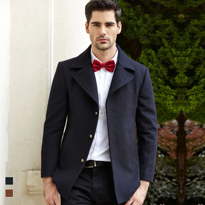New Brand Men Woolen Coats Autumn Winter Casual Long Thickened Wool Jackets and Coat,Wedding Coats For Men New Brand Men Woolen Coats Autumn Winter Casual Long Thickened Wool Jackets and Coat,Wedding Coats For Men