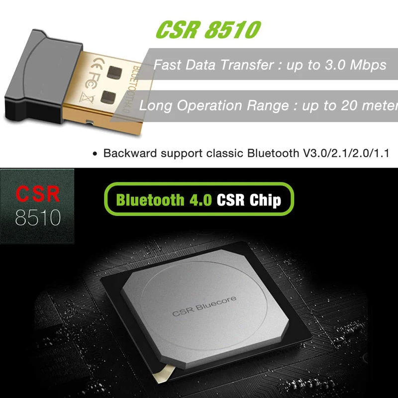 Адаптер Binful Bluetooth 4 0 USB 2 Беспроводной адаптер EDR с 3 Мбит/с для ноутбука планшета