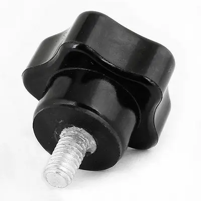 G6 x 10mm Male Thread Metal Star Shaped Black Clamping Screw Knob | Обустройство дома