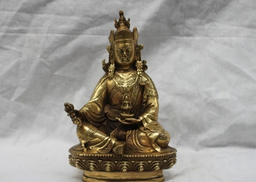 

Tibet Buddhist Brass Copper Padmasambhava Bodhisattva Master Buddha Statue