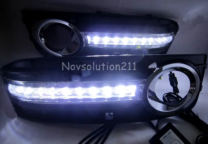 2PCS Waterproof LED font b Car b font Daytime Running Light DRL Daylight Lamp For Audi