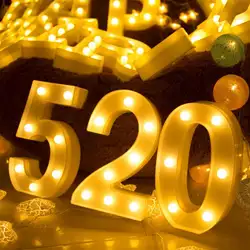 3D светодио дный светодиодный ночник знаковое событие арабская цифра Алфавит Настольная лампа для дня рождения Новый год День Святого