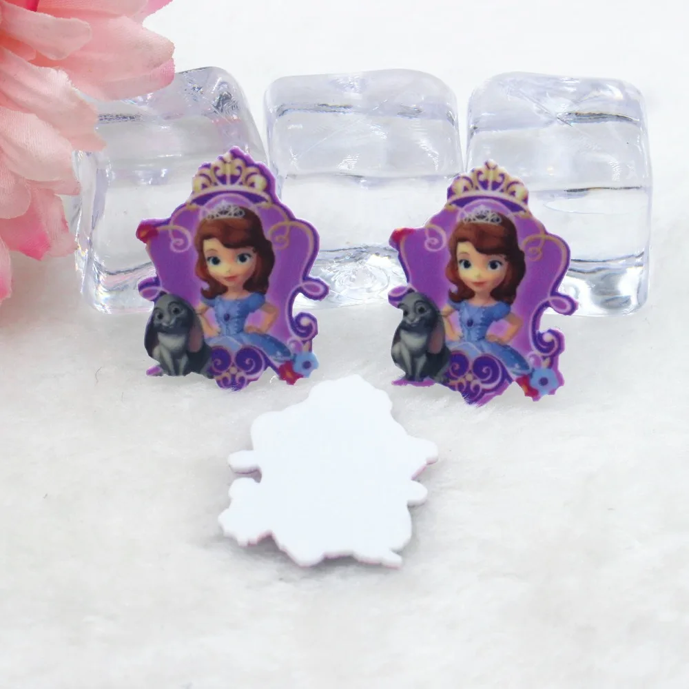 

50pcs/lot flat back resin planar princess round DIY resin cabochons accessories