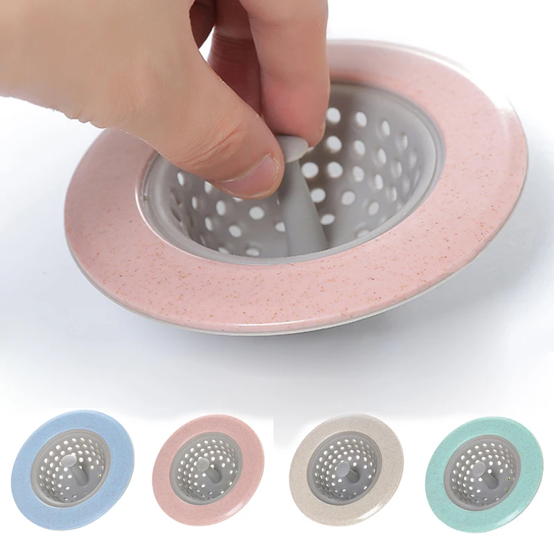 

1 Piece Plastic Round Floor Drain Candy Color Hair Catcher Bath Stopper Outfall Strainer For Kitchen Bathroom Random Color