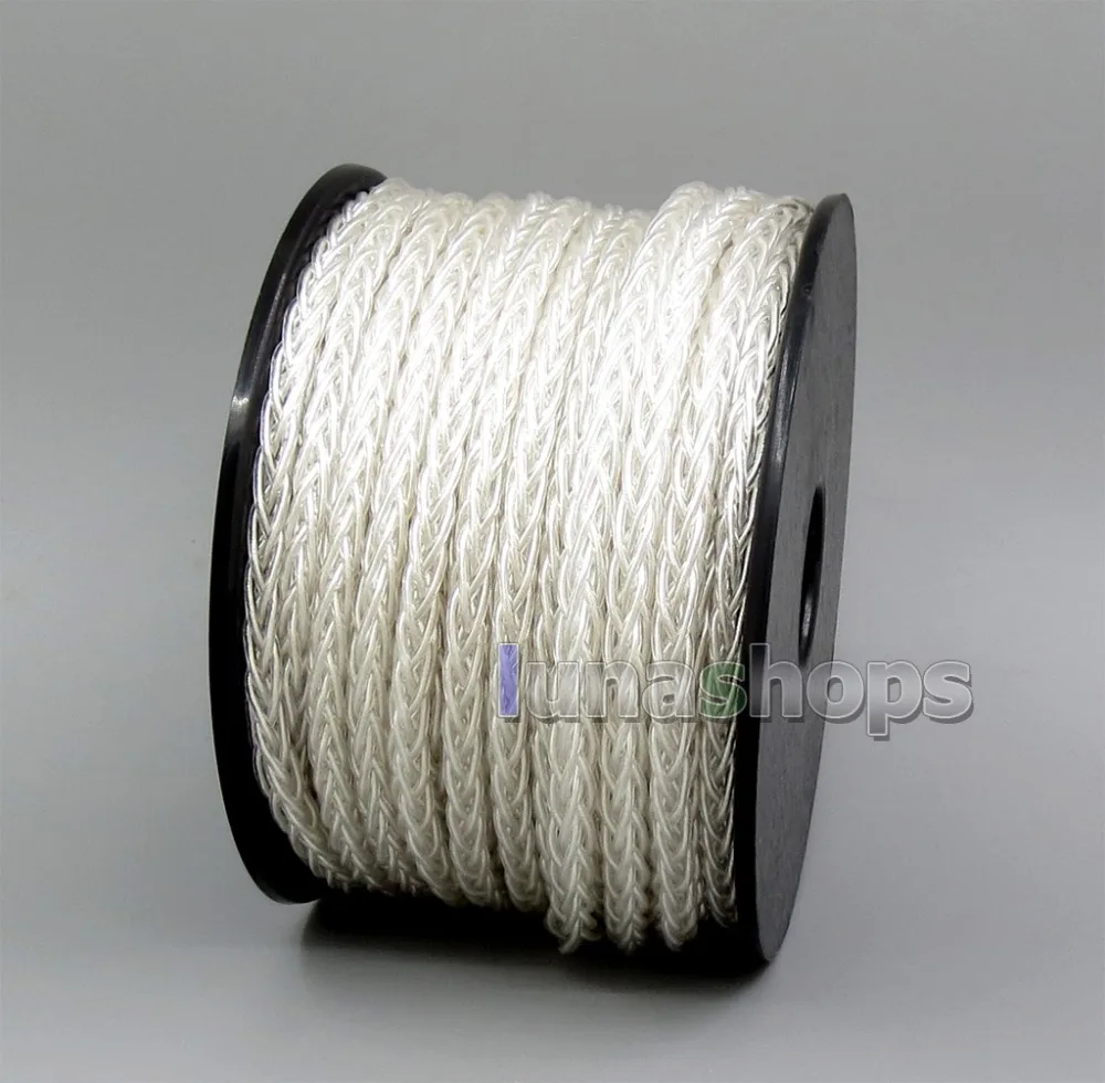 LN006246 1m 8 cores 10*0.1mm 99.99% Pure Silver Earphone DIY Custom Cable(Not Telf) Single Diameter OD:1.1mm