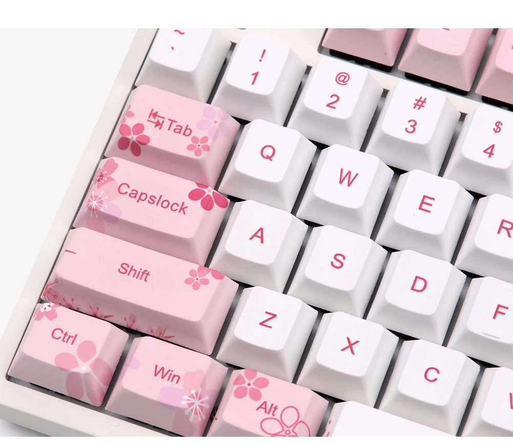 Kbdfans Новое поступление пять поверхностных сублимации sakura keycaps 126 клавиш для механической клавиатуры mx cherry switch