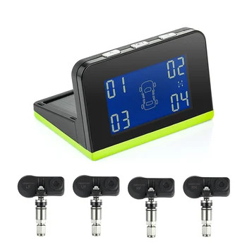 

Wireless Solar Power Tire Pressure Monitoring System T86 Universal Real-Time Displays 4 External / Internal TPMS Sensor