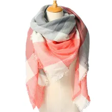 Za Christmas Scarf Winter Brand Neck Warmer Houndstooth Cashmere Tartan Plaid Double Side Blanket Scarf Shawl