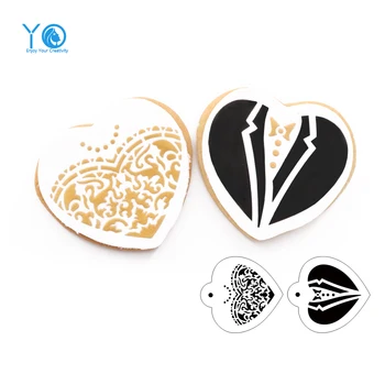 

3pcs/lot Bride And Groom Cookies Stencils Cookies And Biscuits Mold Sugar Sieve Wedding Decoration Bakeware, Send a Video