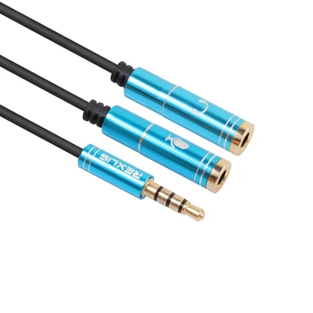 

SOONHUA Audio Cable 3.5mm Jack To Headphone Mic Cables Audio Splitter Gold-Plated AUX Extension Adapter Cord For Microphone