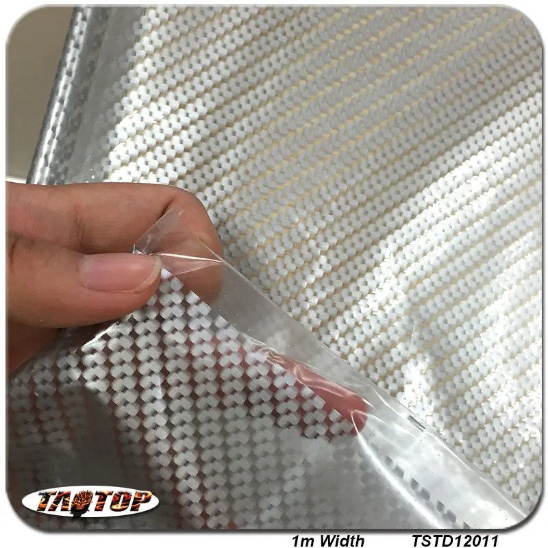 TSTD12011 1M * 10M carbon fiber silver transparent Hydro Dipping