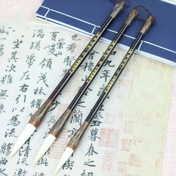 Soft Woolen Writing Brush Calligraphy Pen Set Painting Running Script
