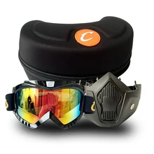 Retro Motorcycle Open Face Helmets Mask Goggles Vintage Mask Shield Eyewear EVA Goggle Box Free