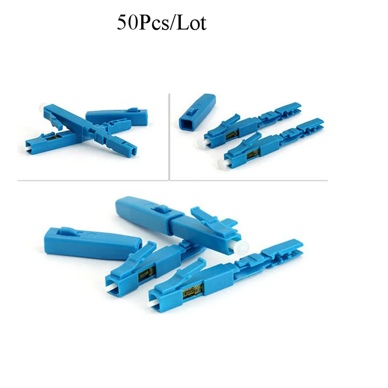 50PCS FTTH LC fast connector LC UPC single mode SM telecom level communication equipment optical fibre field connector