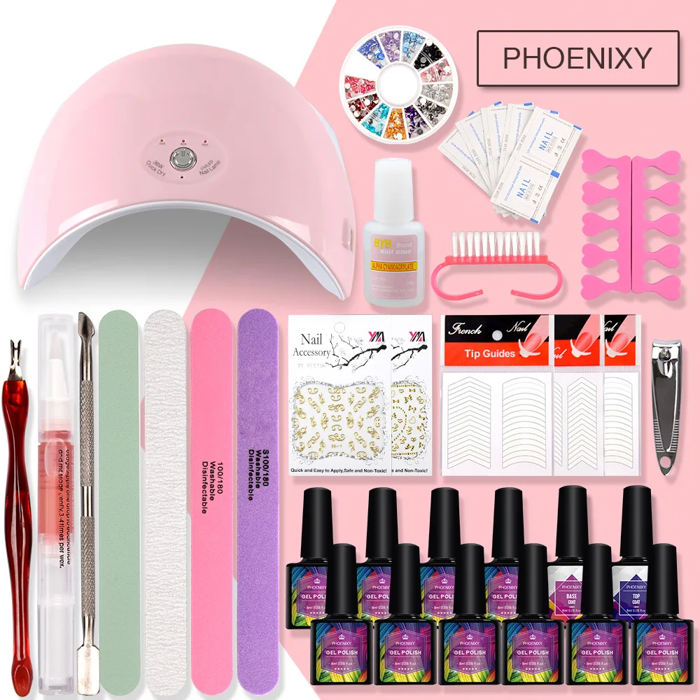 

Manicure Set Gel Nail Polish Set 36W Manicure Dryer Lamp Kit 8ml Gel Polish Set Semi Permanent Kit Nail Tools Set Nail Kit