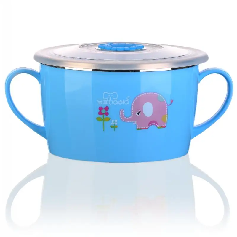 Leakproof Child Stainless Steel Bowl Baby Feeding Bowl  (15)
