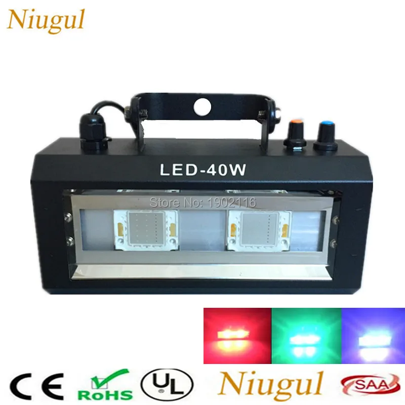 

Niugul White/RGB 40W LED Strobe Stage Light,Adjustable Speed LED Flash Light For Party DJ Disco KTV Home ,Strobe Effect LED Lamp