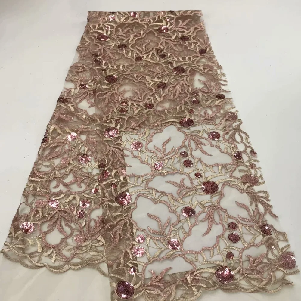 

High Quality2019 African Lace Fabric French Net Embroidery Tulle Lace Fabric For Nigerian Wedding Party Dress RFAP303