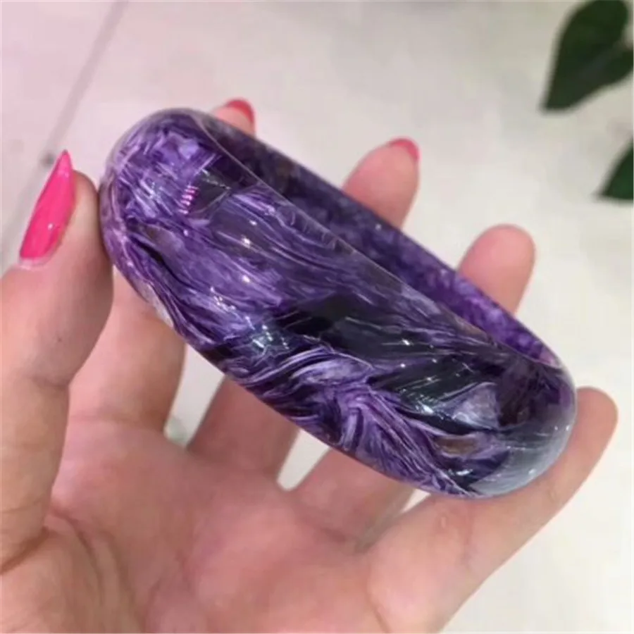 

Natural Purple Charoite Gems Stone Lady Bangle Innder Diamater 55mm AAAA