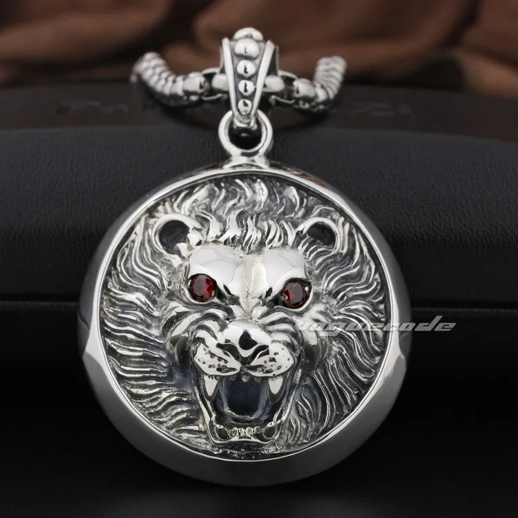 

Huge Lion Knight King 925 Sterling Silver Pendant 8Q003(Necklace 24inch)