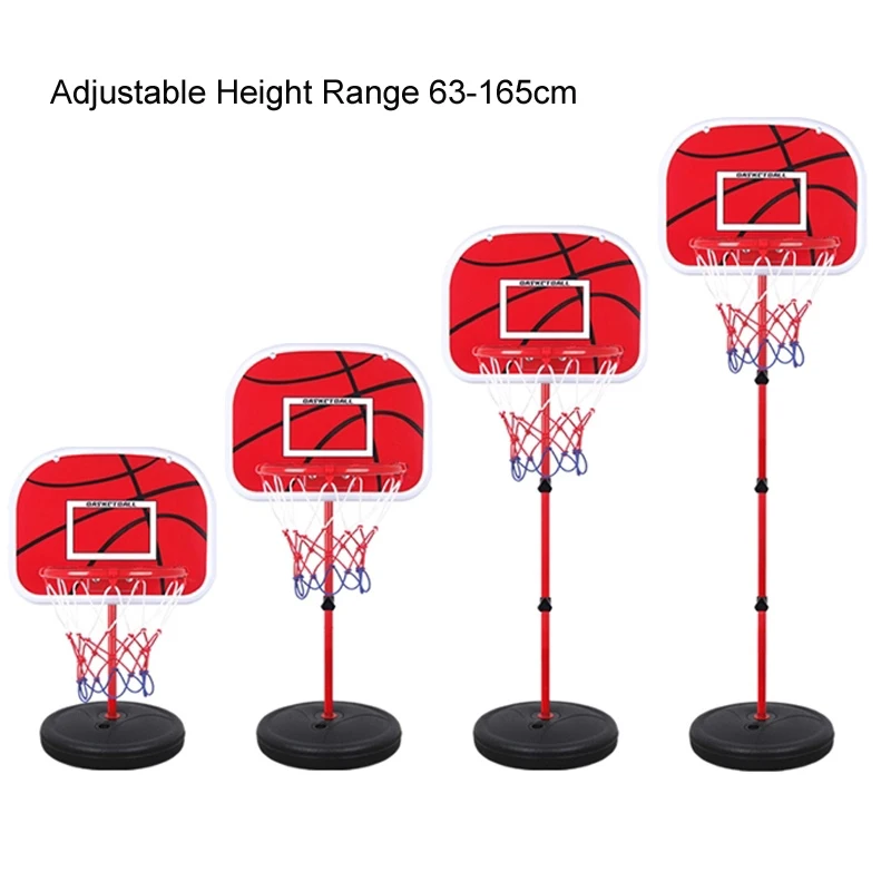  63-165CM Basketball Stands Height Adjustable Kids Basketball Goal Hoop Toy Set Basketball for Boys 