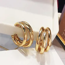 Moda za brincos de gota de metal de ouro para as mulheres do punk de vapor grande design redondo declaração brincos brincos jóias geométricas